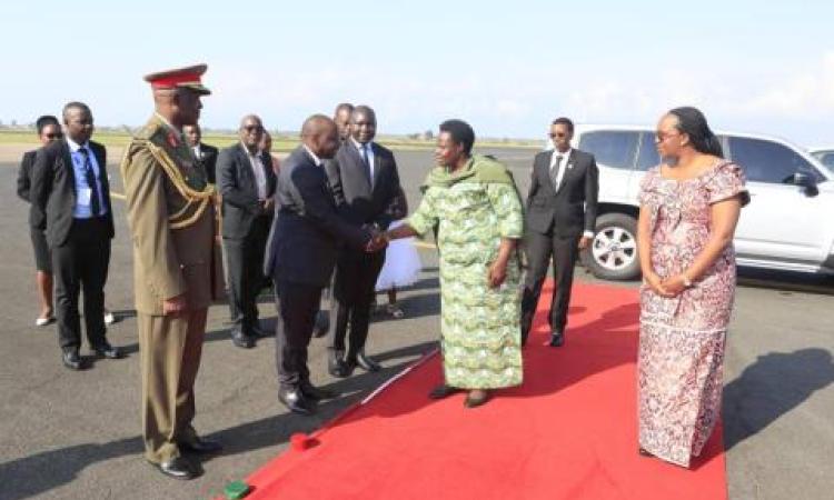 Vice President Maj Jessica Alupo arrives in Bujumbura