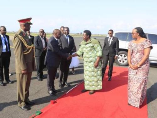 Vice President Maj Jessica Alupo arrives in Bujumbura